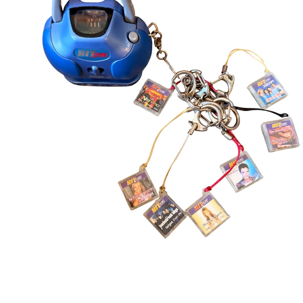Tiger Electronics HitClips Player Bundle Britney Spears NSYNC 13 Clips WORKS